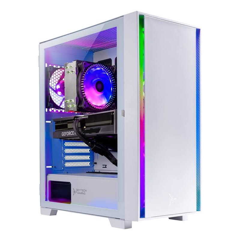 Skytech Gaming Shiva Gaming PC Desktop - AMD Ryzen 5 5600x, Nvidia RTX 4060 Ti, 1TB NVMe Ssd, 16GB Ram, White