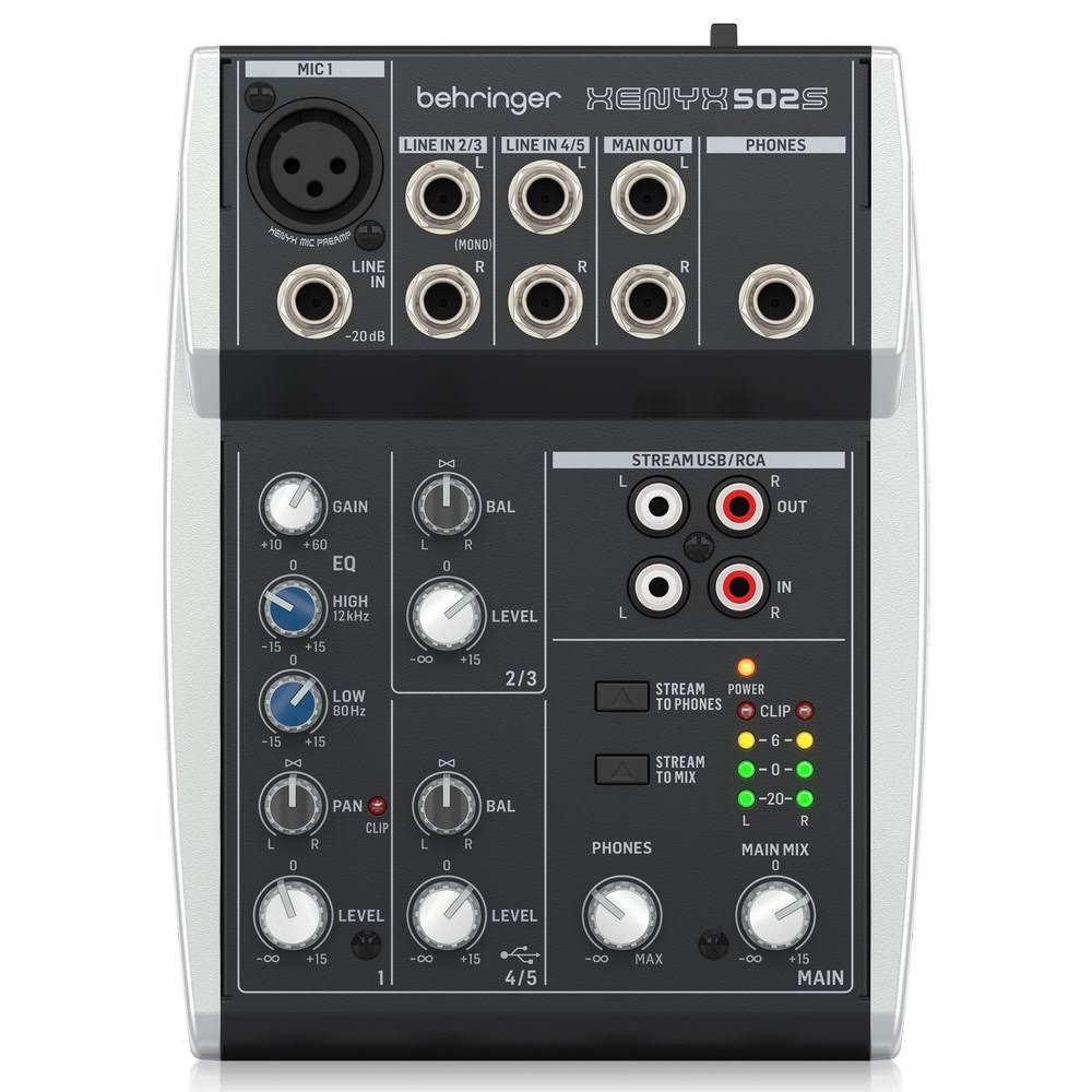 Behringer Xenyx 502s 5-Channel Analog Streaming Mixer