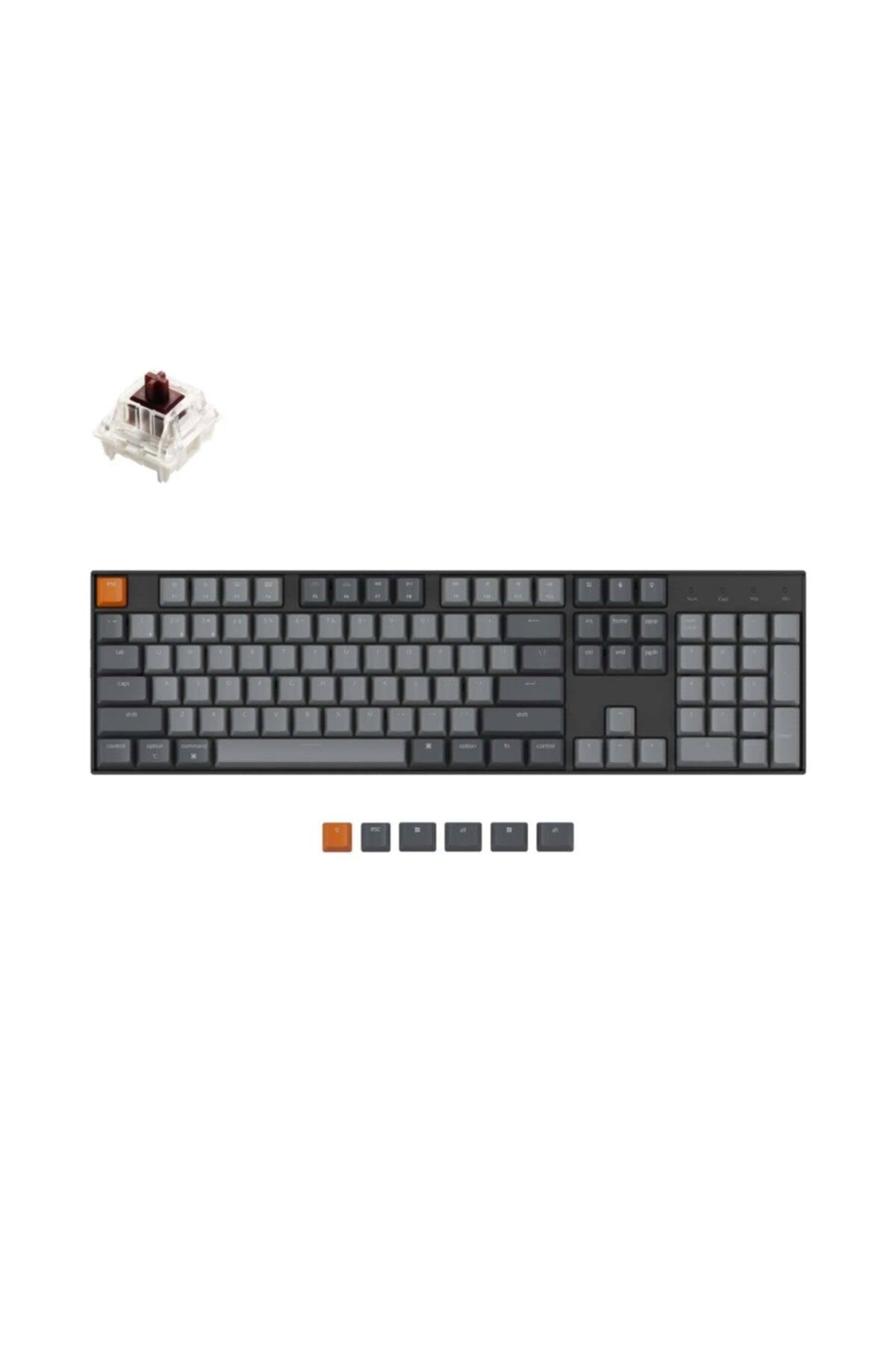 Keychron K10 Full Size Layout 104-Key Wireless Mechanical Keyboard, Hot-Swappable RGB Backlight with Gateron G Pro Brown Switch Aluminum Bluetooth