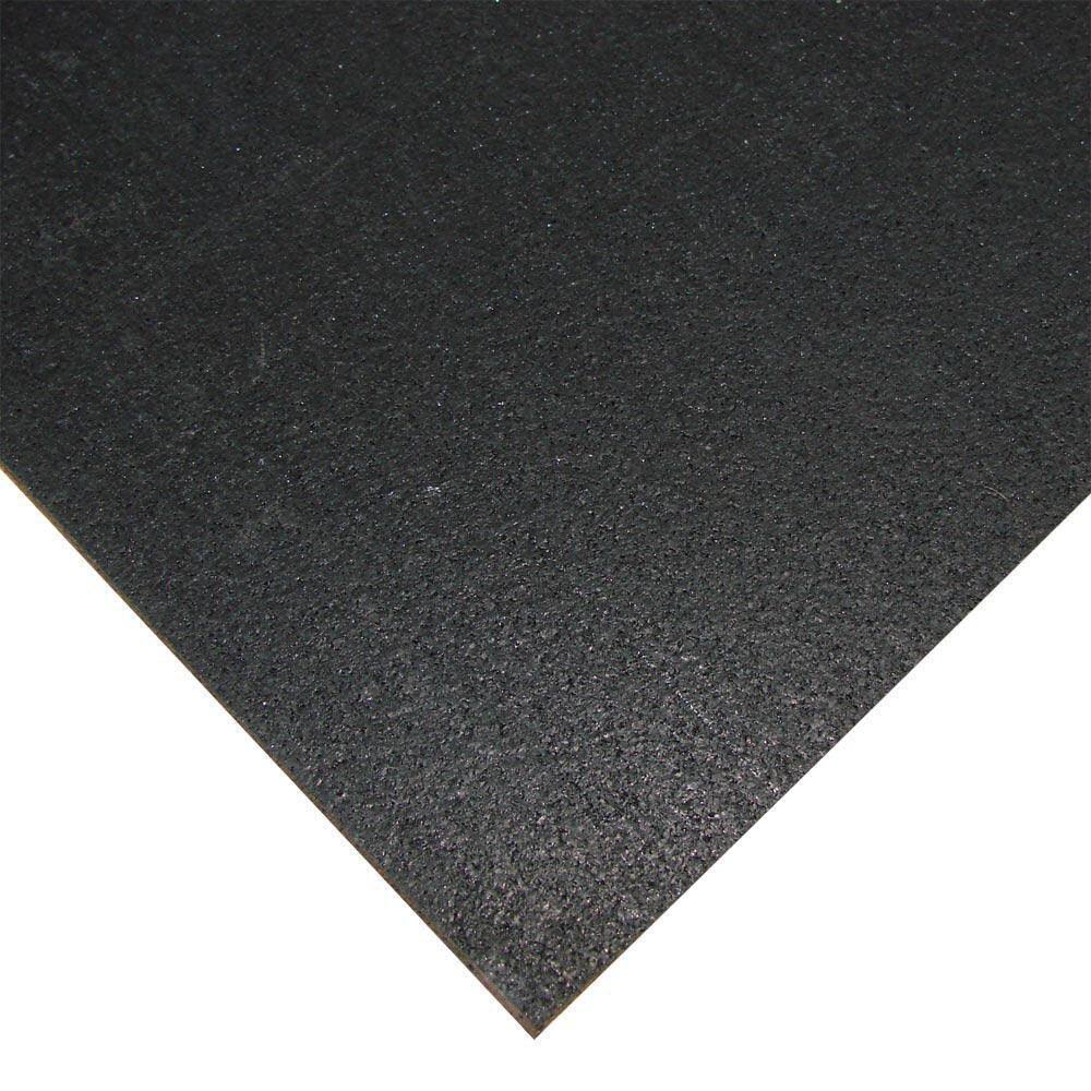 Rubber-Cal Elephant Bark Rubber Flooring - 1/4 inch x 4ft. x 10ft. Rubber Mat - Black