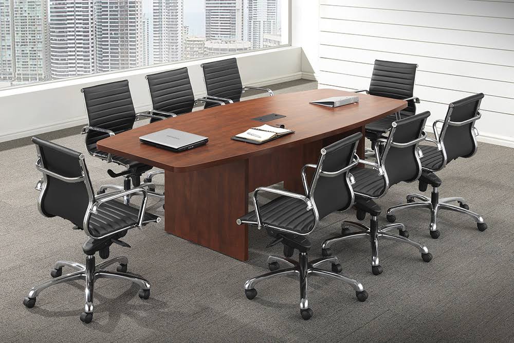 Harmony Collection Boat Shaped Conference Table Cherry