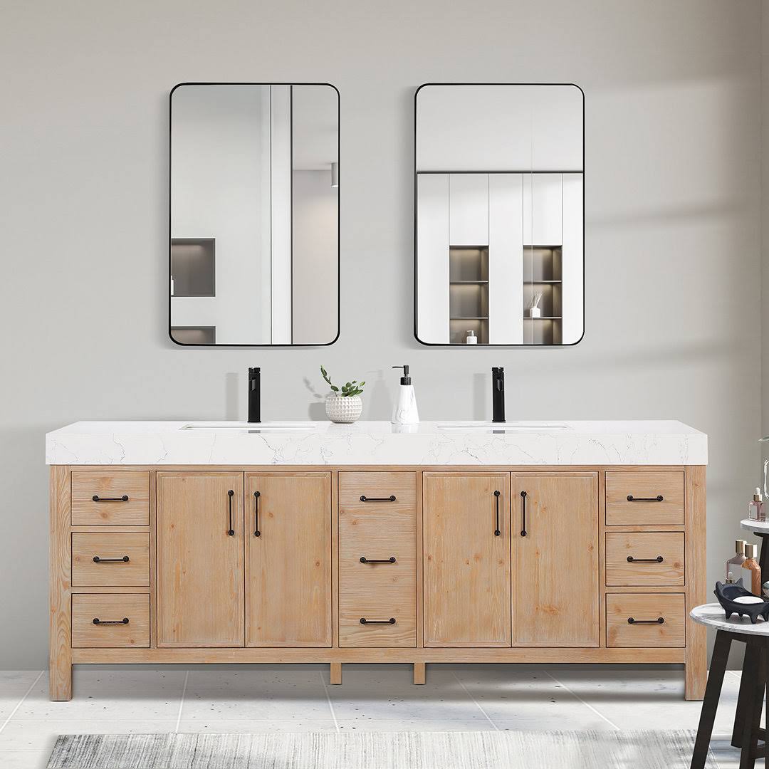 Aranwen 84 Double Bathroom Vanity Set Lark Manor Finish