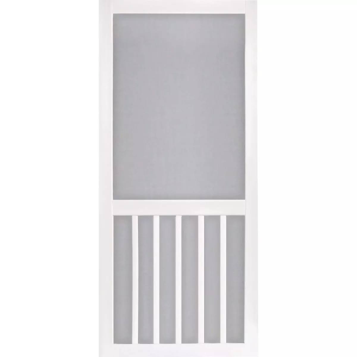 Screen Tight 32 in. x 80 in. Vinyl White 5-Bar Screen Door