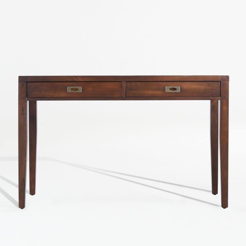 Morris 48 Chocolate Brown Writing Desk | Crate & Barrel