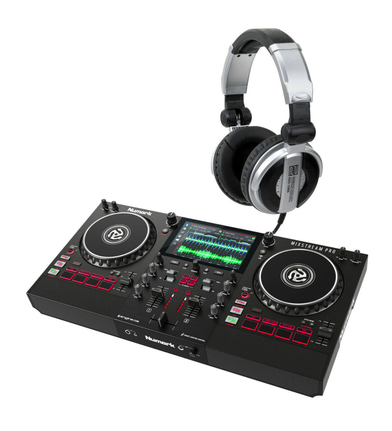 Numark Mixstream Pro+ Standalone Streaming DJ Controller with Carrying Case Package