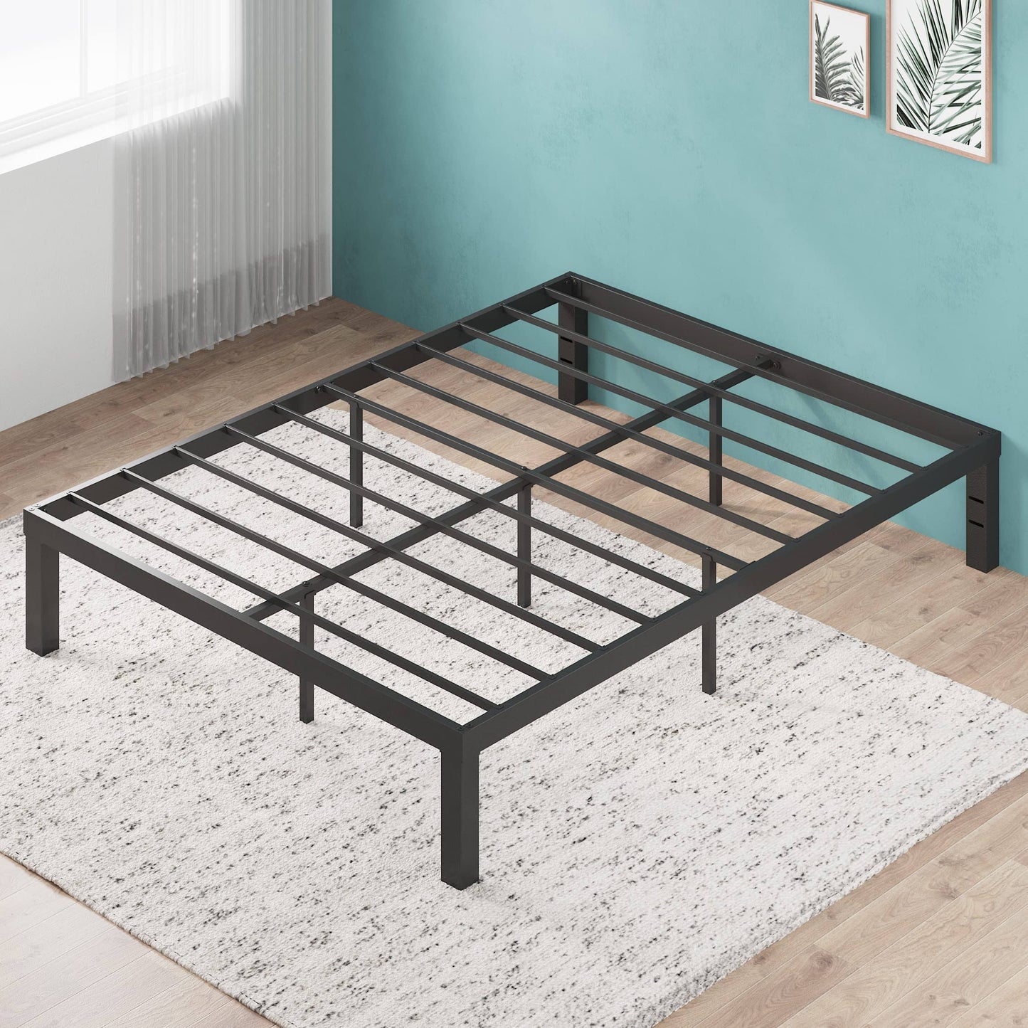 Zinus Luis Quick Lock 14 inch Metal Platform Bed Frame / Mattress Foundation / No Box Spring Needed, King