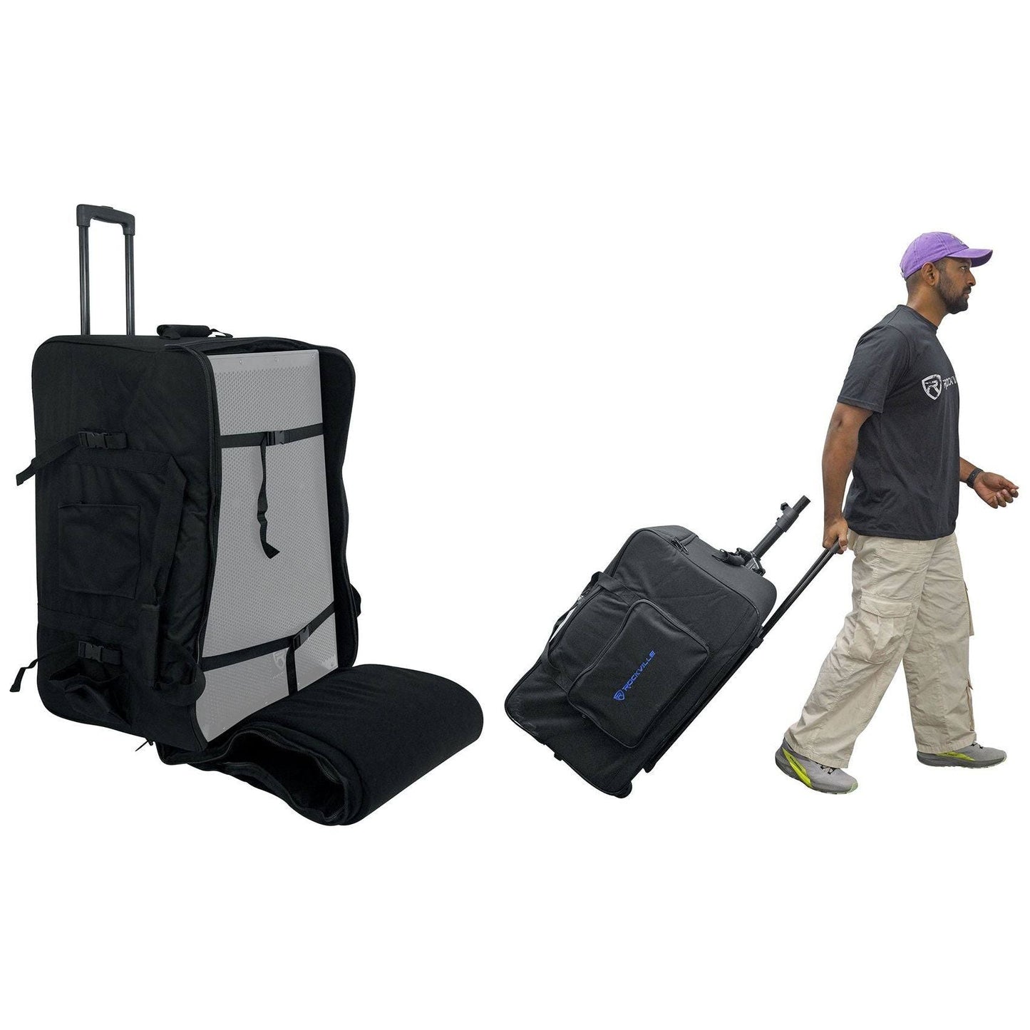 Rockville Rolling Travel Case Speaker Bag w/Wheels for EV Electro Voice ELX115P SB15 Spec 12