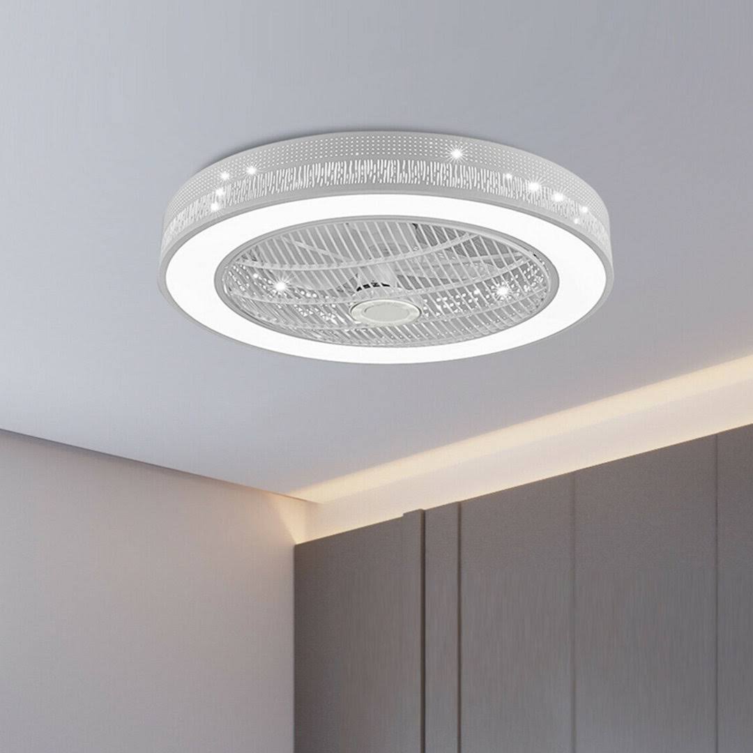 22 Modern Creative Enclosed Round Acrylic LED Ceiling Fan Light Ivy Bronx