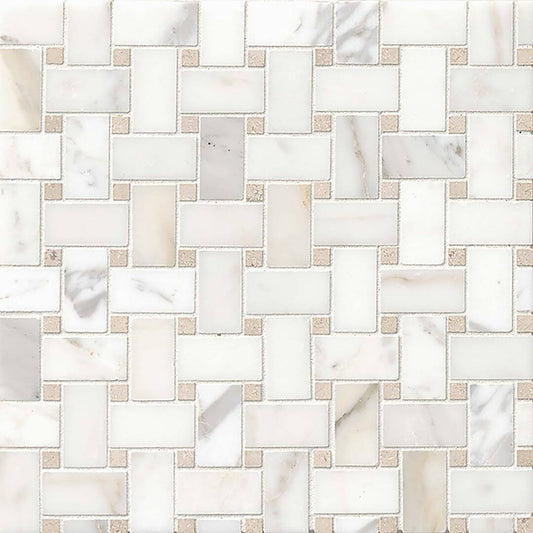 2 x 3 Marble Baskeweave Mosaic Wall & Floor Tile Bedrosians Ashbury