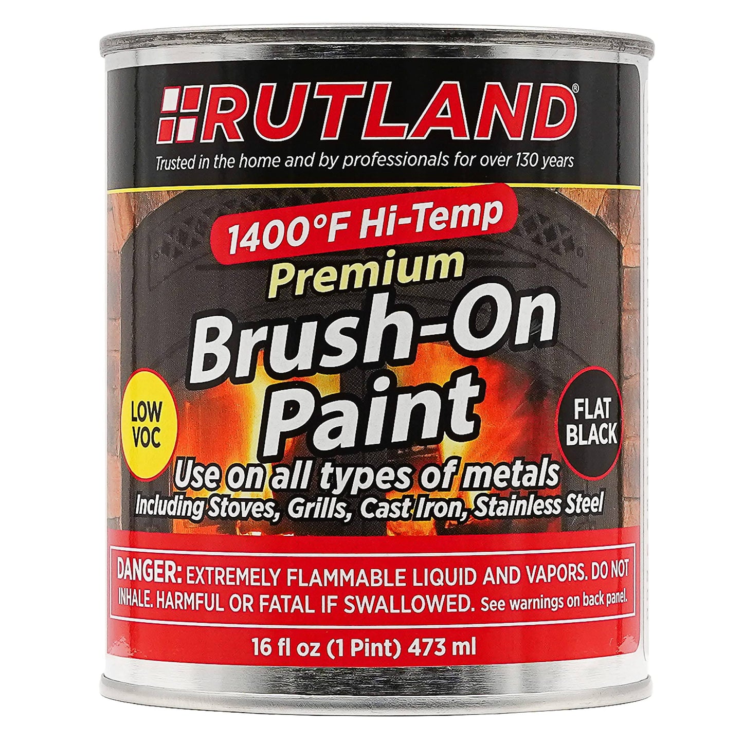 Rutland Premium Low VOC 1400 Deg. F Hi-Temp Paint - Brush on