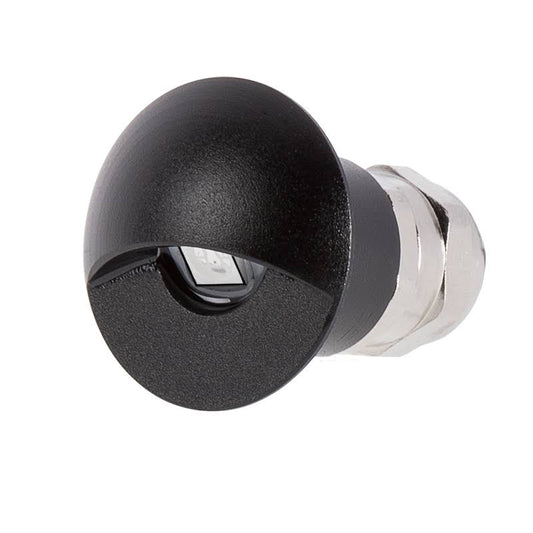 1W Recessed LED Step/Deck Light - Black Eyelid Light - Warm White