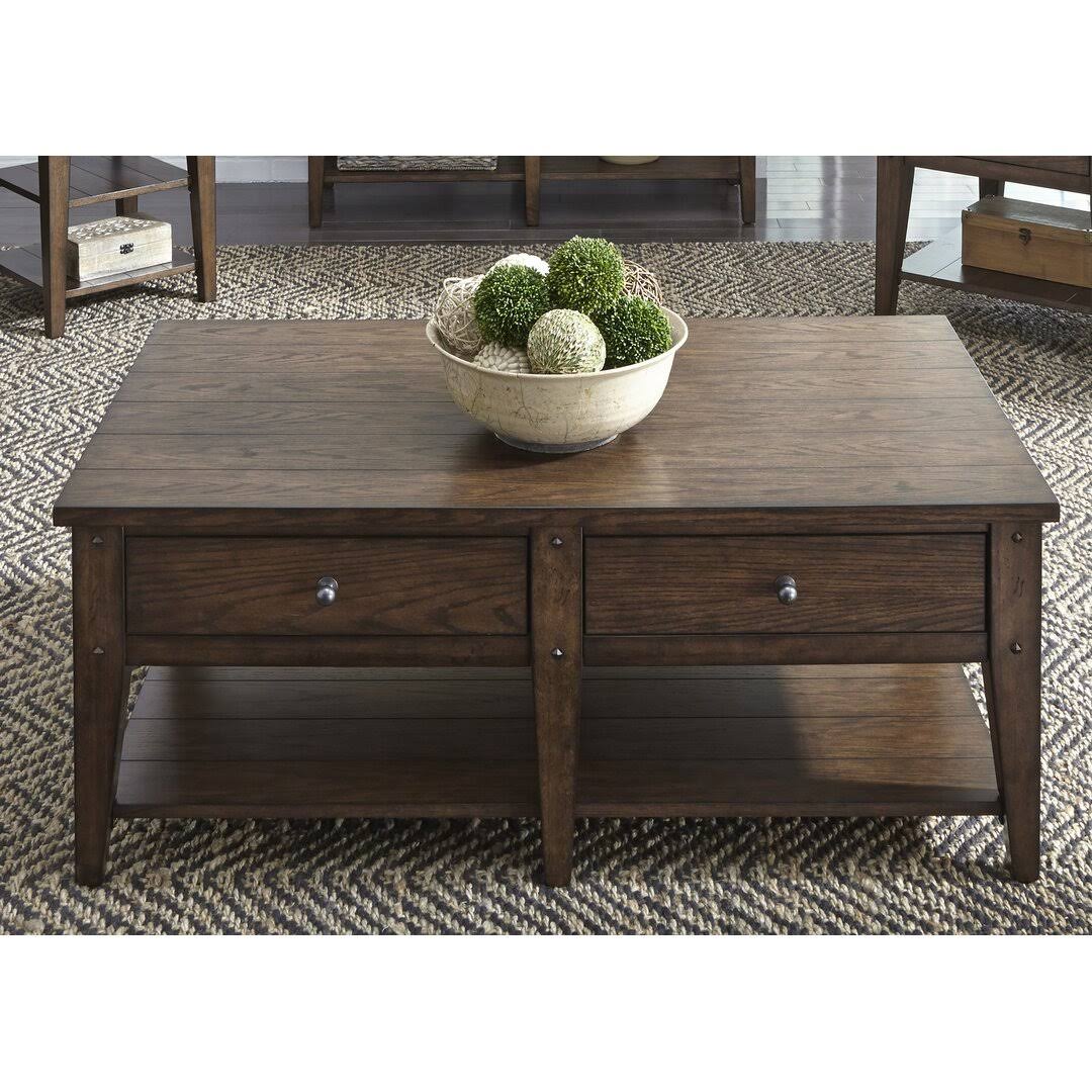 Barrow Solid Wood 4 Legs Coffee Table with Storage Foundstone