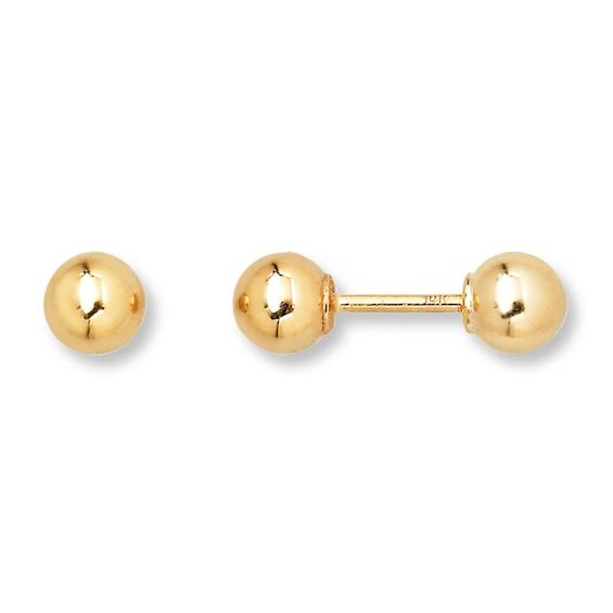 Childrens Ball Earrings 14K Yellow