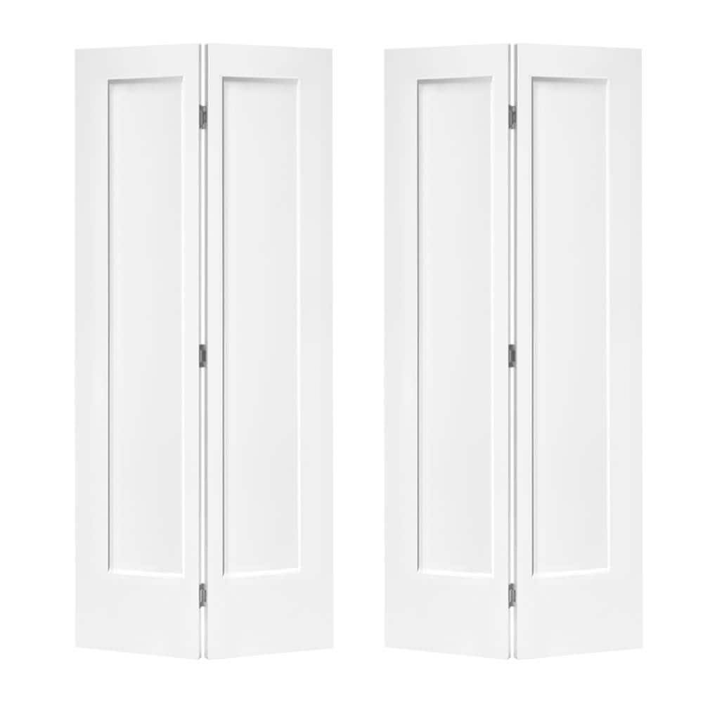 Paneled MDF Composite Double Bifold with Installation Hardware Kit Calhome Finish: White, Size: 72 x 80