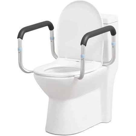 Oasisspace Medical Toilet Safety Rail Adjustable Compact Support Frame with Hand Rails for Bathroom Toilet Seat