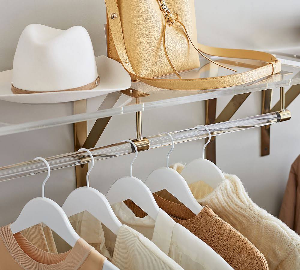 Pottery Barn Acrylic Closet Shelf With Rail