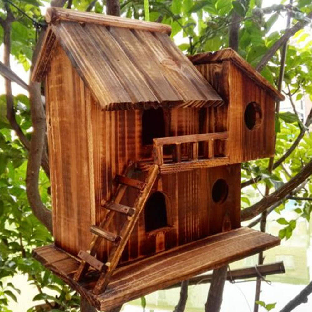 Ambrasia Pet Bird Wooden Hanging Cage House Loon Peak