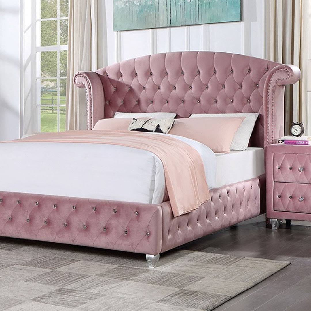 Drelynn Tufted Solid Wood and Upholstered Standard Bed House of Hampton