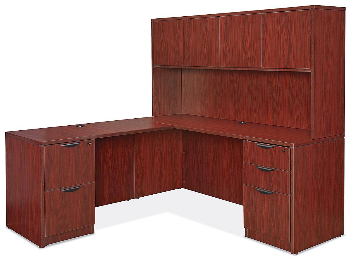 Uline Classic Office L-Desk with Hutch