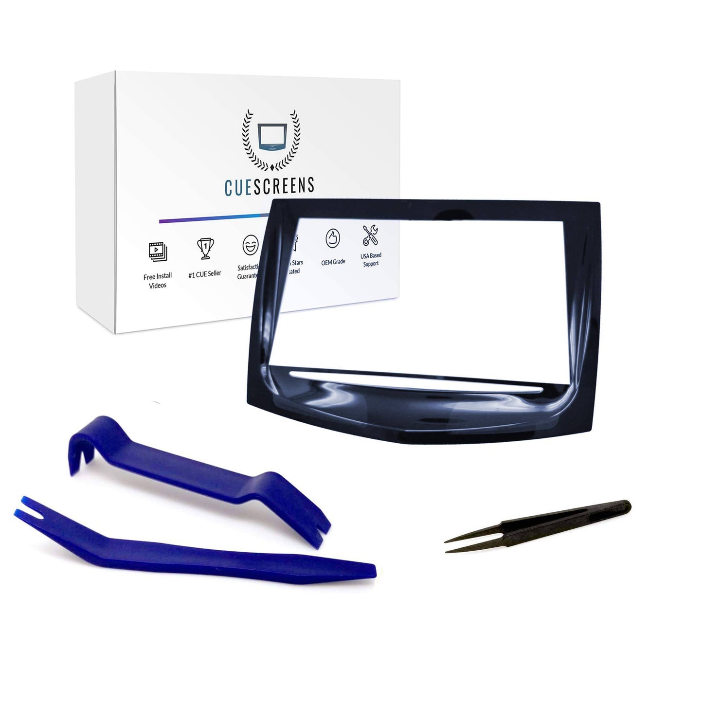 [Cuescreens] for Cadillac Cue Premium Replacement Improved Gel-Free Touch Screen Display + Free Tool Kit + Install Guides