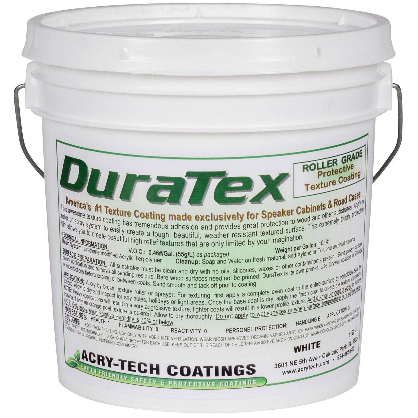 Acry-Tech Duratex White 1 Gallon Roller Grade Speaker Cabinet Coating