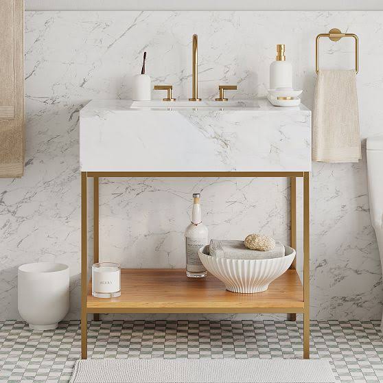 Streamline Marble Single Bathroom Vanity