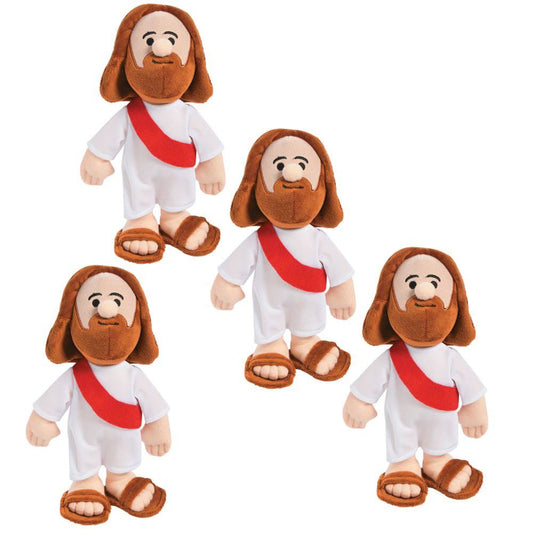 12 Pc Bulk Stuffed Jesus with Sash Dolls 6x10