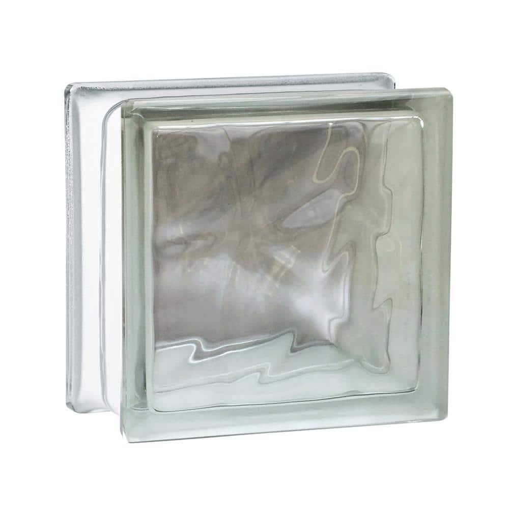 Seves WN8X8 Nubio 4 in. Thick Series 8 in. x 8 in. x 4 in. 8-Pack Wave Pattern Glass Block Actual 7.75 x 7.75 x 3.88 in.