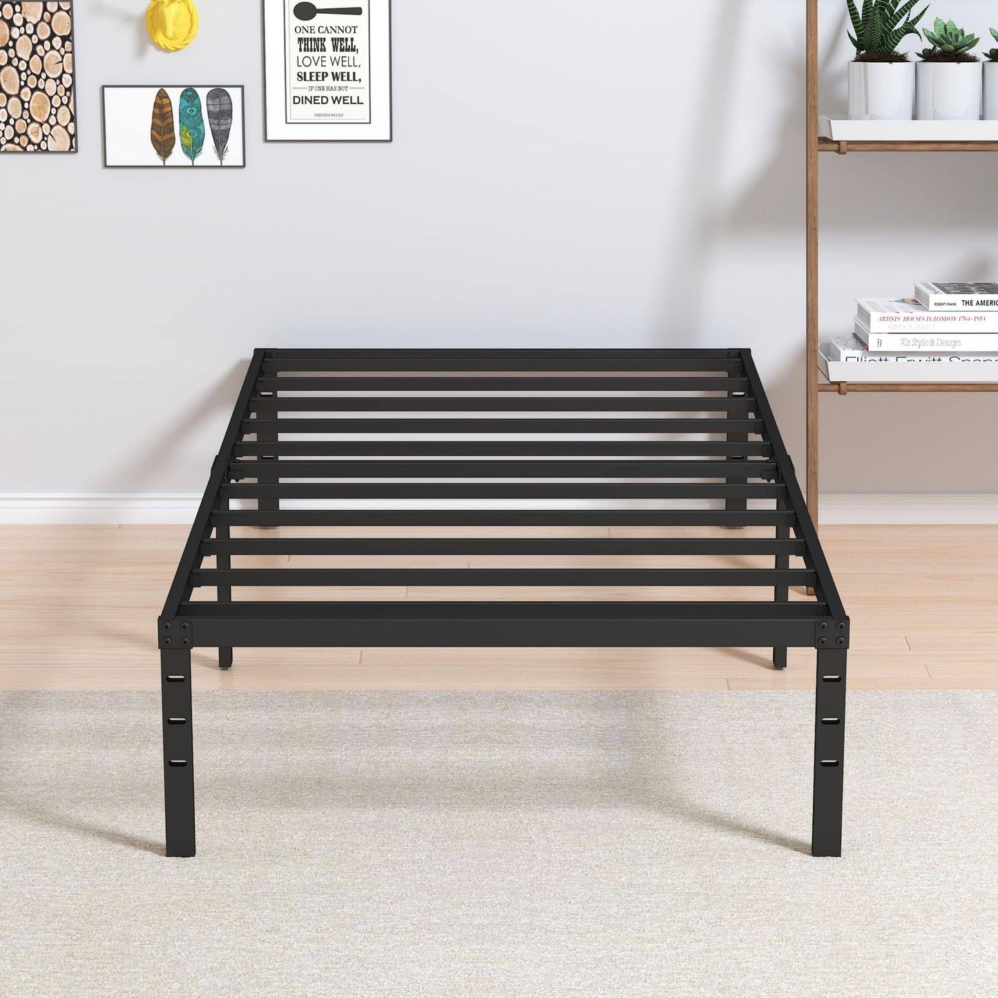 Maenizi King Size Bed Frame No Box Spring Needed, 14 inch Heavy Duty King Platform Bed Frame Support Up to 3000 lbs, Easy Assemb