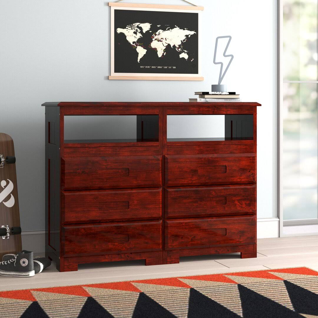 Giancola 6 Drawer Double Dresser with Media Shelf Viv + Rae