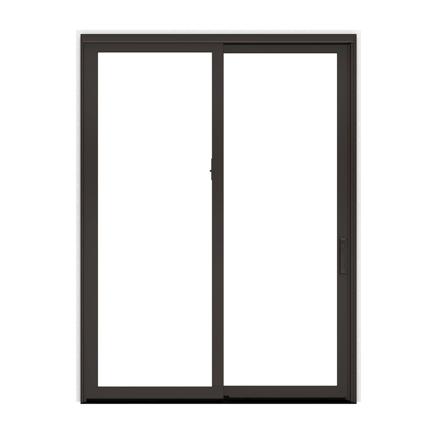 Pella Impervia Series 96-in x 80-in Low-E Argon Black Fiberglass Sliding Left-Hand Sliding Double Patio Door | 1000011481