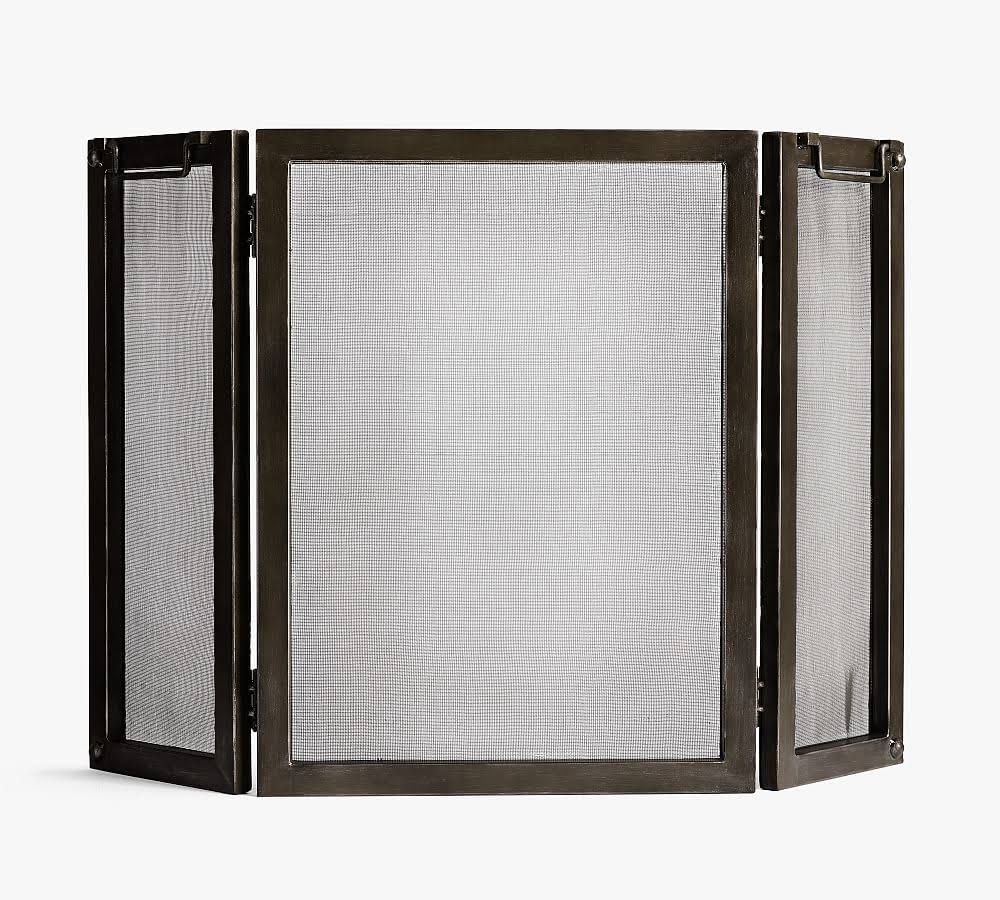 Pottery Barn Indoor/Outdoor Industrial Fireplace 3-Panel Screen