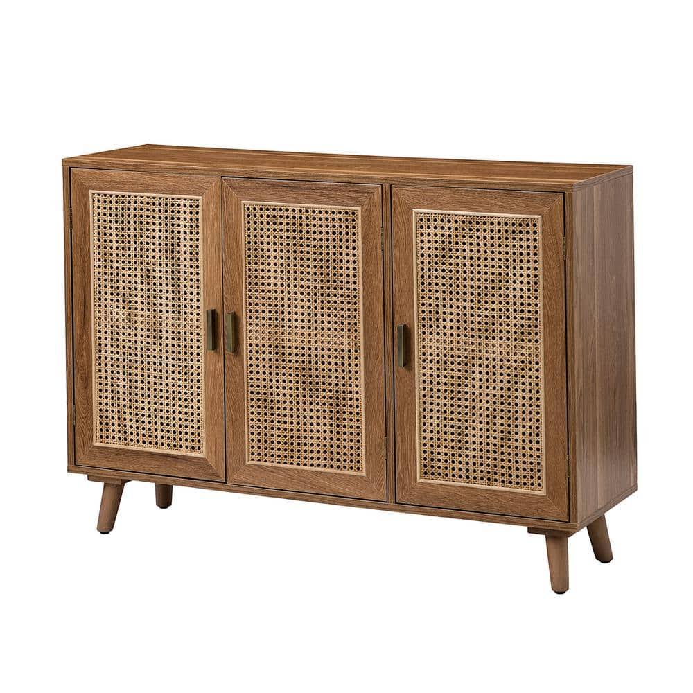 JAYDEN CREATION Ezio 3-Door Accent Cabinet with Rattan