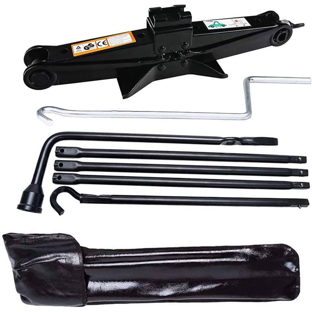 Spare Tire Tool OEM for Dodge Ram 1500 2002 to 2015 and 2 Ton Scissor Jack Wheel Tools Set, 3-Y Guarantee