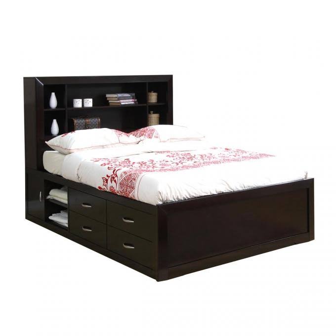 Murano Youth Storage Bedroom Collection Full Captains Bed in Cappuccino