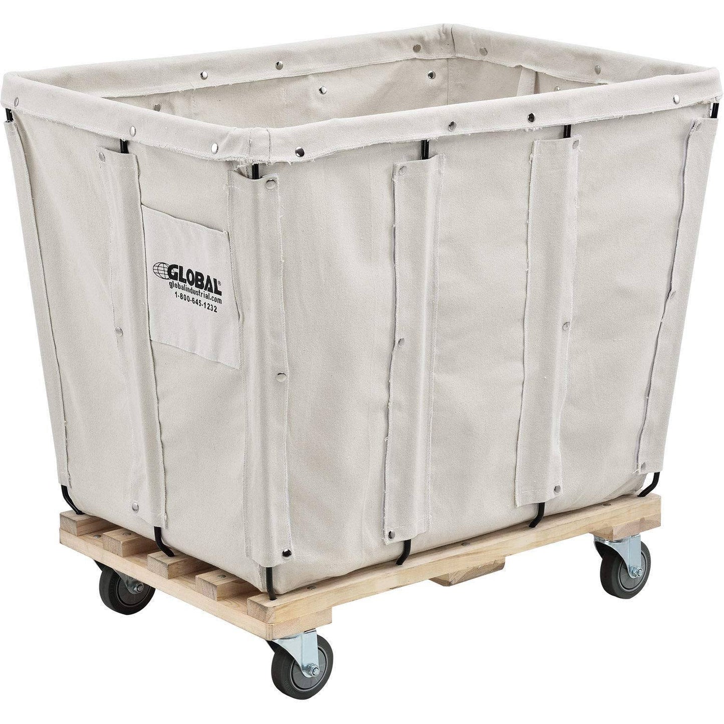 Global Industrial 800359 KD, 20 Bushel, Canvas Basket Bulk Truck