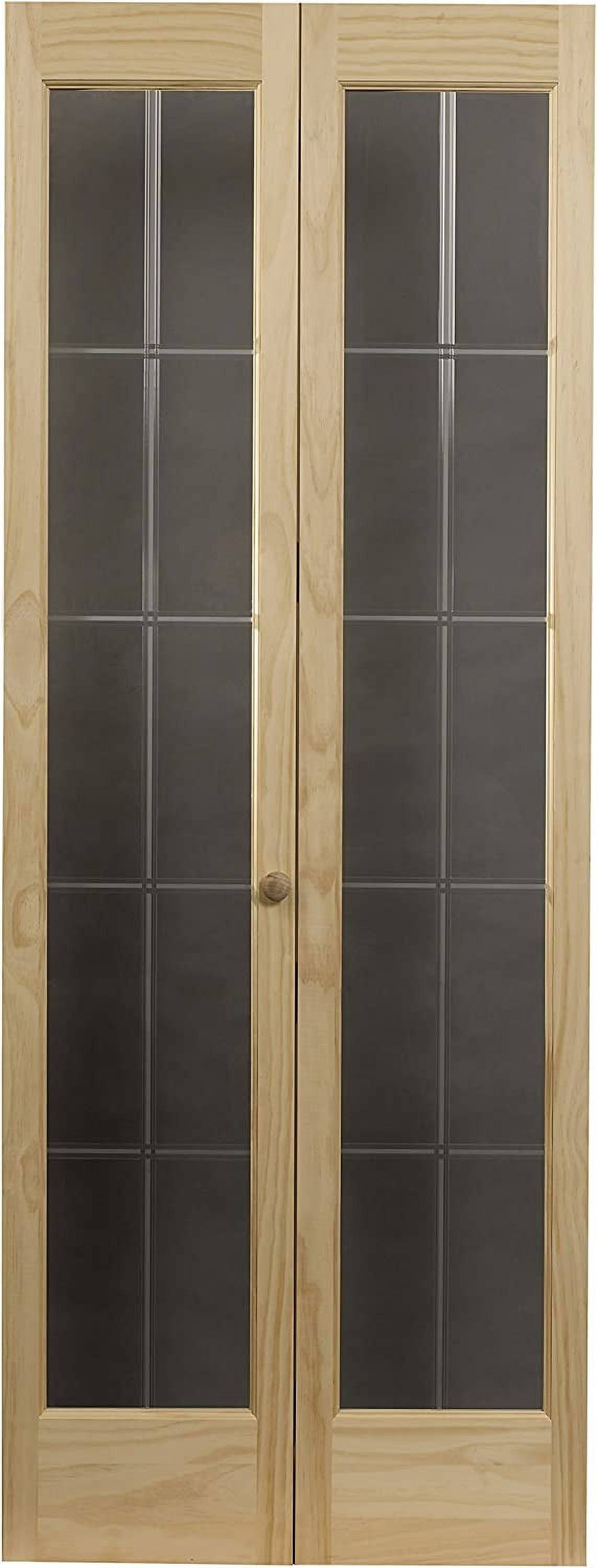 AWC Model 537 Pioneer Glass Bifold Door 30W x 80H Unfinished Pine