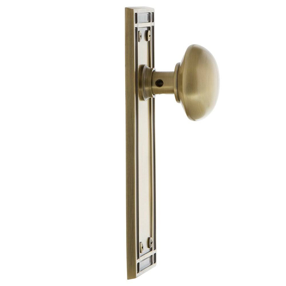 Nostalgic Warehouse 715950 Mission Plate Single Dummy New York Door Knob Antique Brass