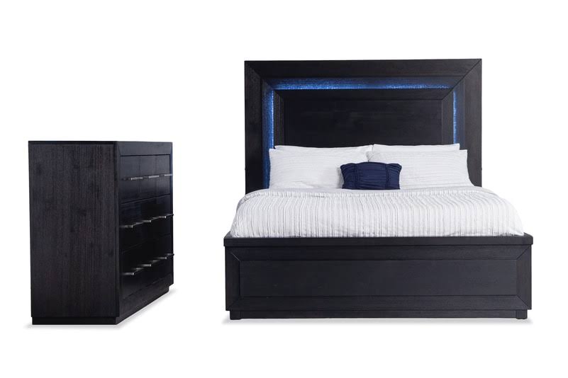 Bobs Discount Furniture Cosmopolitan King Black Storage Bedroom Set Chest