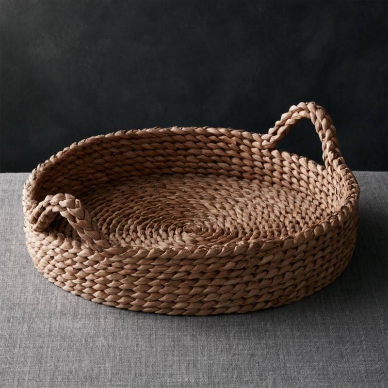 Onslow Handwoven Round Decorative Tray 17 | Crate & Barrel