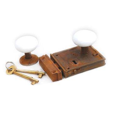 Restorers 3 Inch Backset Rim Lock And Knob Set