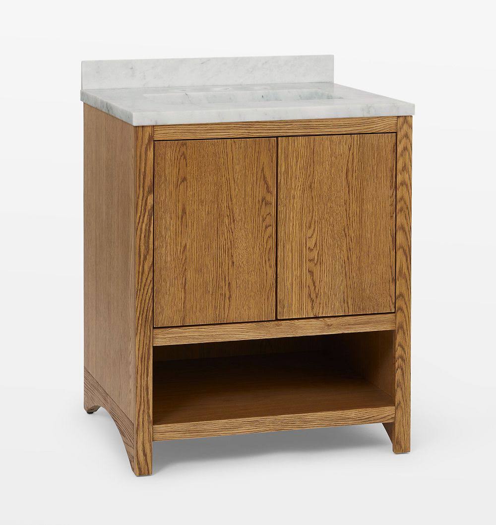 Fallon 27 Oak Powder Vanity Marble