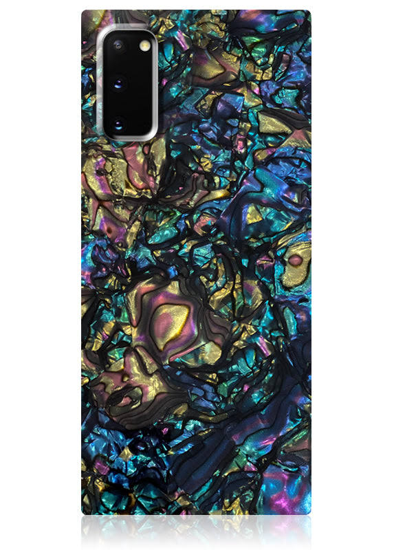 Flaunt - Abalone Shell Square Galaxy Case - Black/White - Phone Case