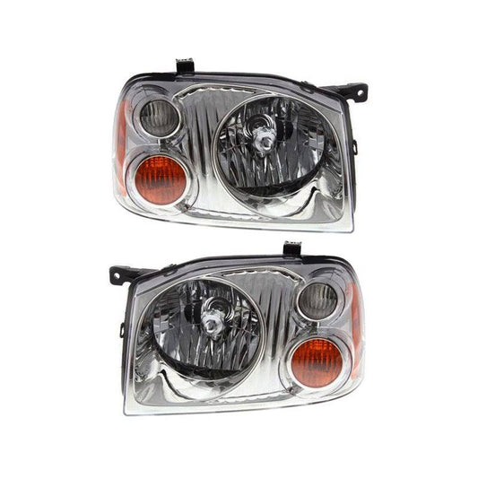 2001 Nissan Frontier Headlight, Replacement SET-N100103, Clear Lens