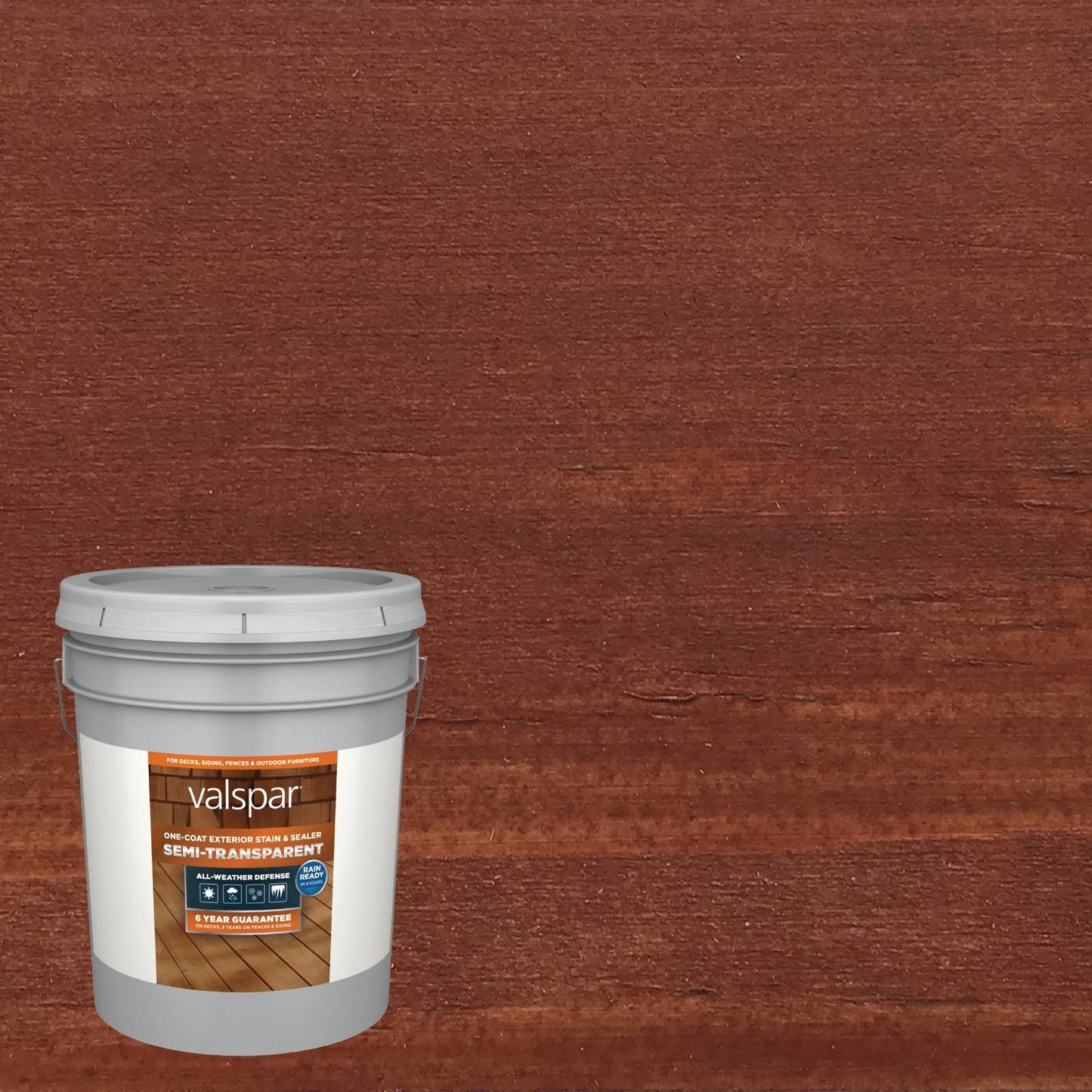 Valspar Pre-Tinted Cedar Naturaltone Semi-Transparent Exterior Wood Stain and Sealer (1-Gallon) in Brown | VL1028083-16