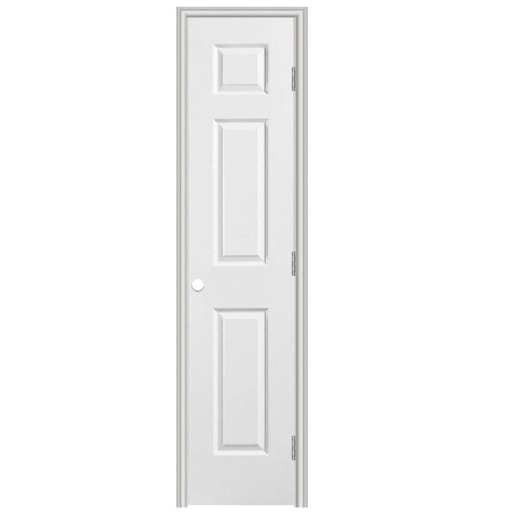 Masonite Traditional 18-in x 80-in 6-Panel Hollow Core Molded Composite Right Hand Single Prehung Interior Door in White | 743469