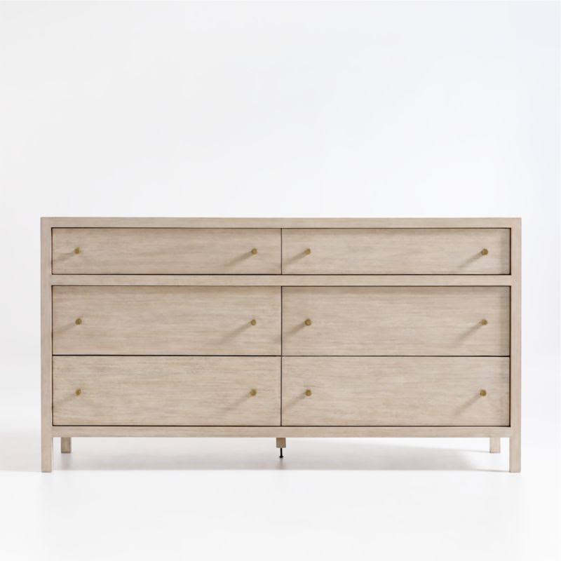 Keane Weathered Natural Wood 6-Drawer Dresser | Crate & Barrel