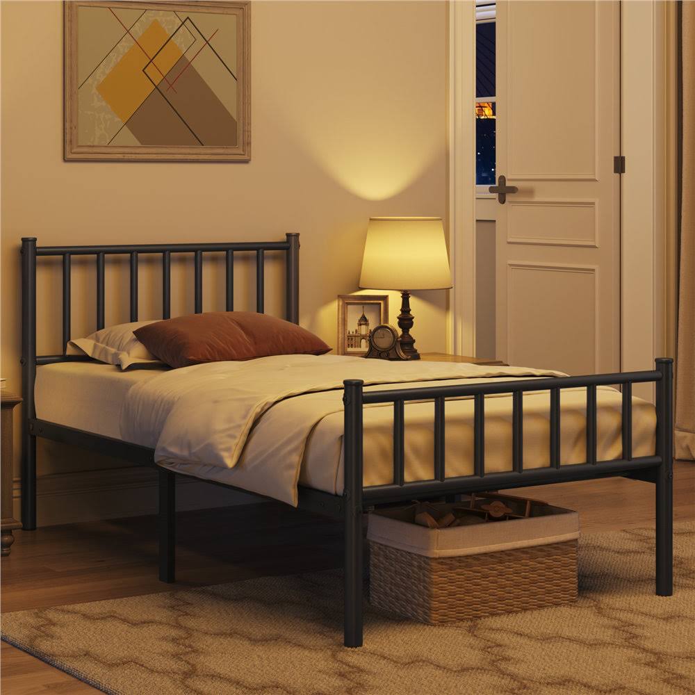 Birmati Minimalist Bed Frame with Headboard and Footboard Wade Logan