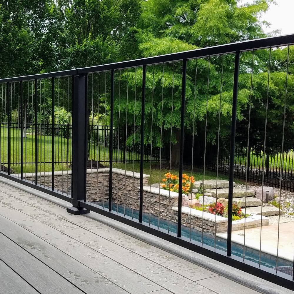 VertiCable Level Rail Section Kits by Westbury Aluminum Railing - Black Fine Texture - 36 in - 4 ft