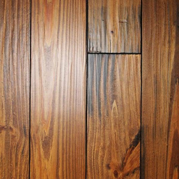 Hand Scraped Roasted Pine 3/4 in. Thick x 5-1/8 in. Wide x Random Length Solid Hardwood Flooring (23.3 Sqft / CASE)